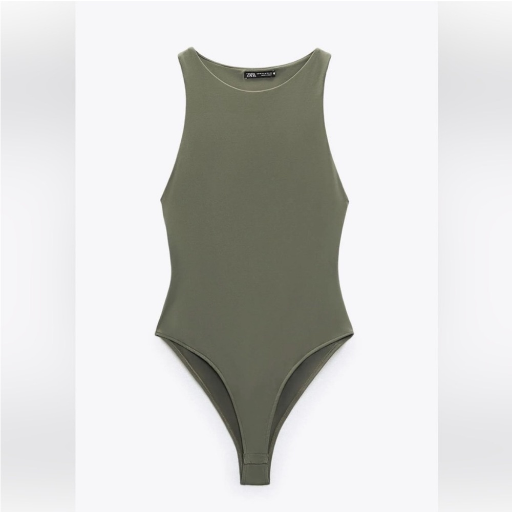 Zara bodysuit. Color olive green. Size Small. NWT. Never worn.
